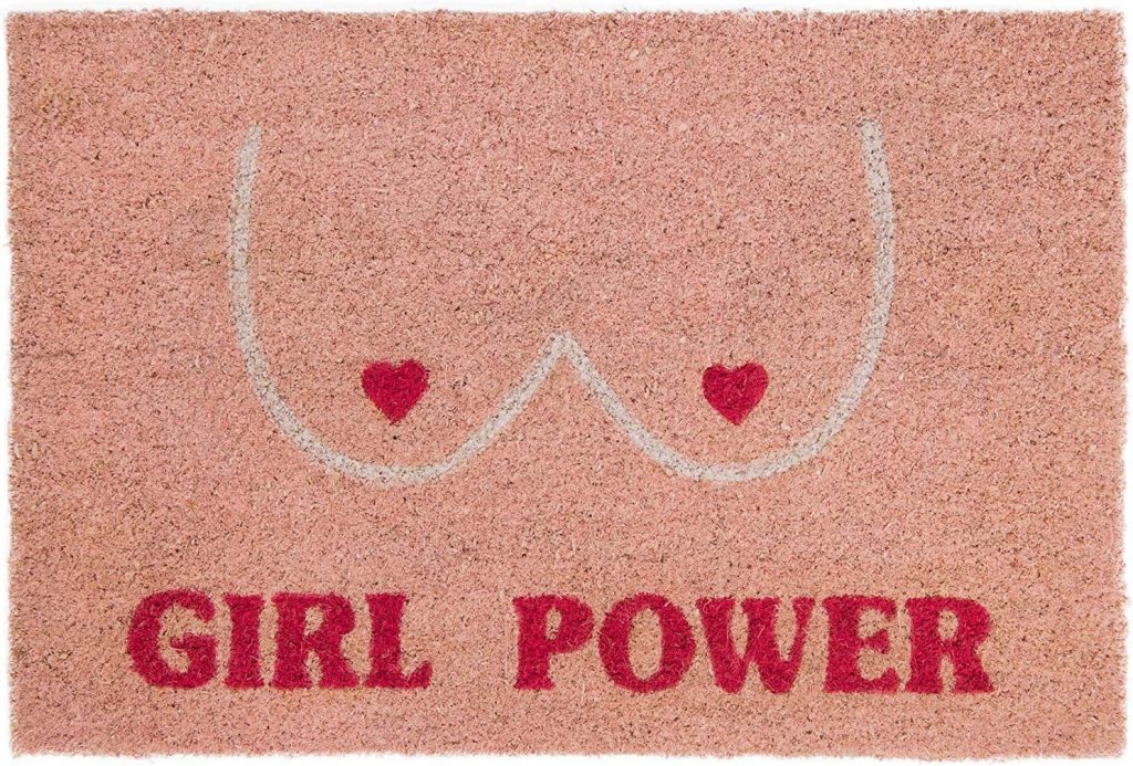 rosarote Fußmatte girl power